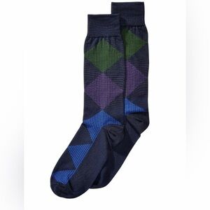 Perry Ellis Men's Microfiber Printed Dress socks